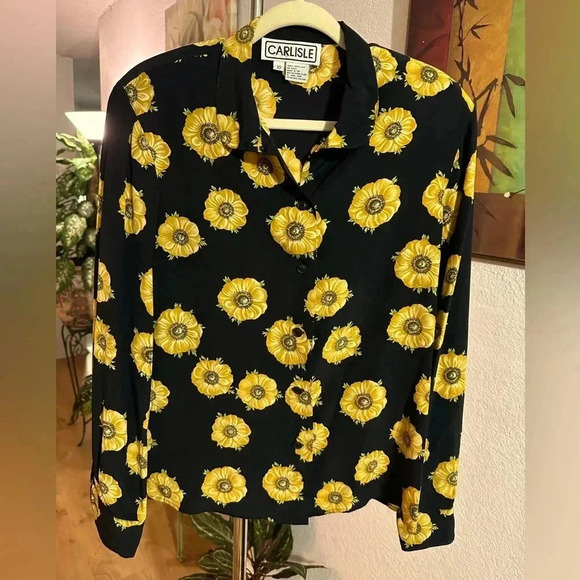 Carlisle floral button down shirt size 10 - Picture 1 of 9